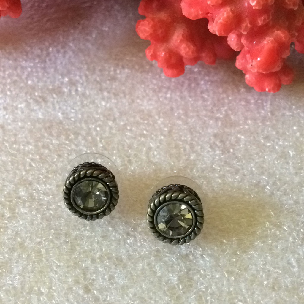 Smoke Topaz Stud Earrings